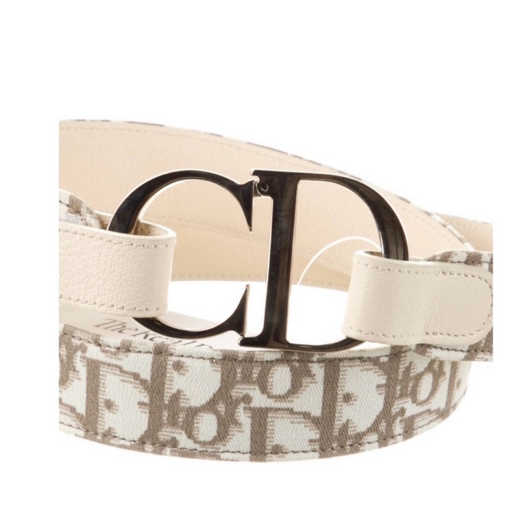 AUTHENTIC Christian Dior Skinny Canvas Waist Belt Sz M #CHR371655